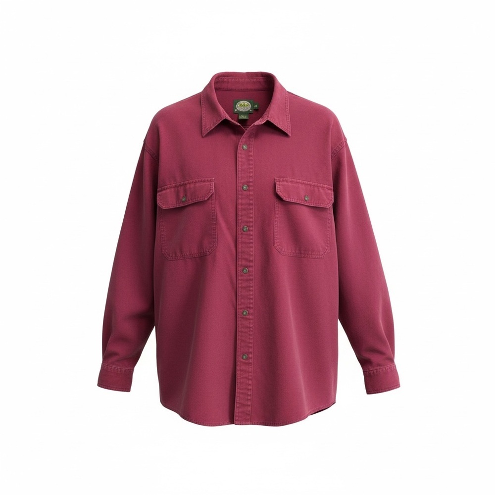 Cabela’s Red Button Up Shirt Mens Large Long Sleeve Outdoor Workwear Cotton 2xl
